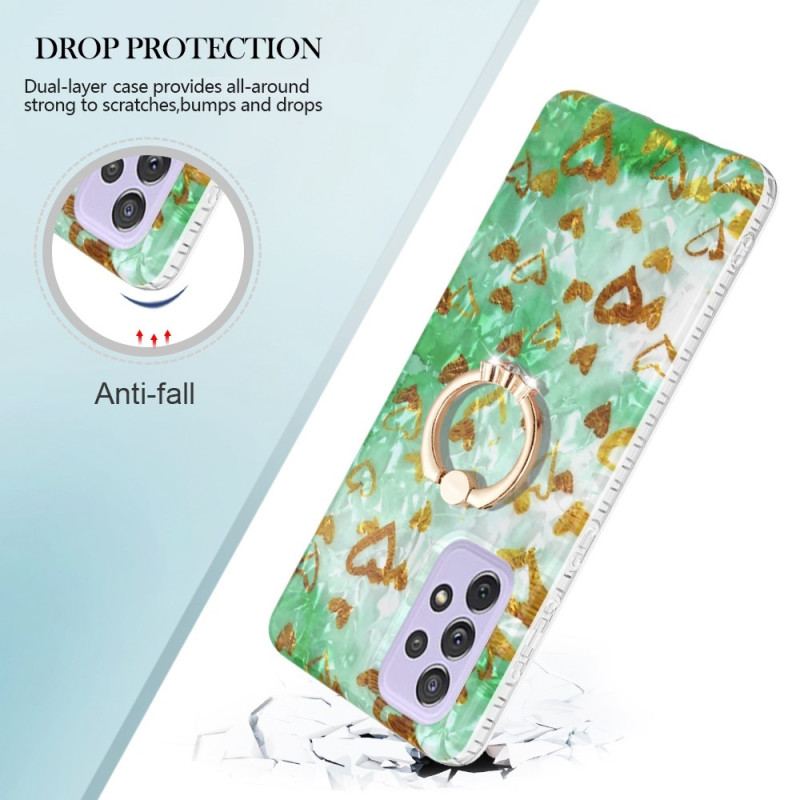 Capa Para Samsung Galaxy A23 5G Corações Com Suporte De Anel