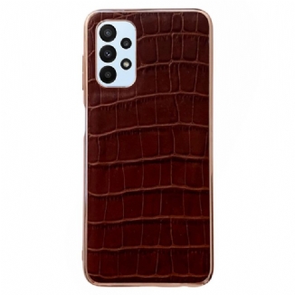 Capa Para Samsung Galaxy A23 5G Couro Genuíno Estilo Crocodilo