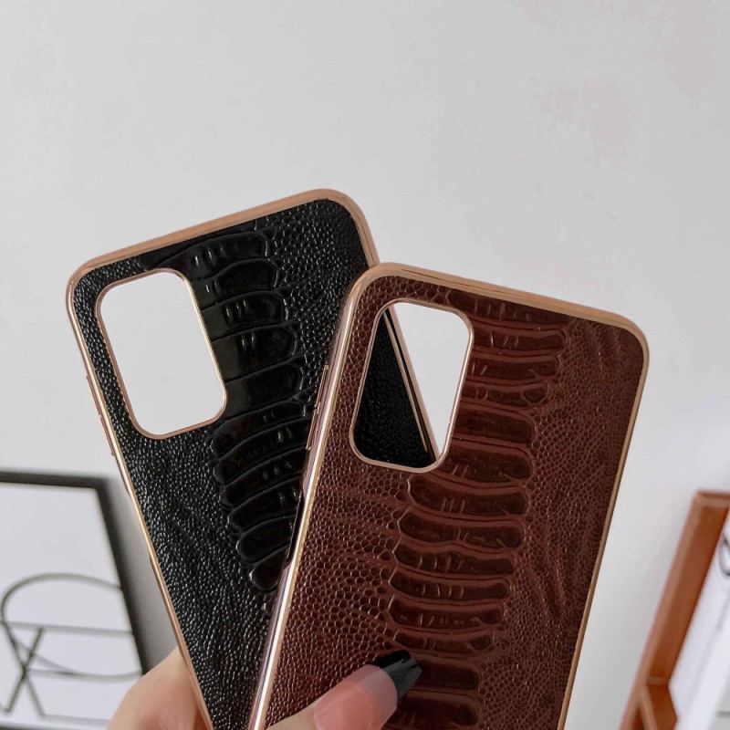 Capa Para Samsung Galaxy A23 5G Couro Genuíno Estilo Crocodilo