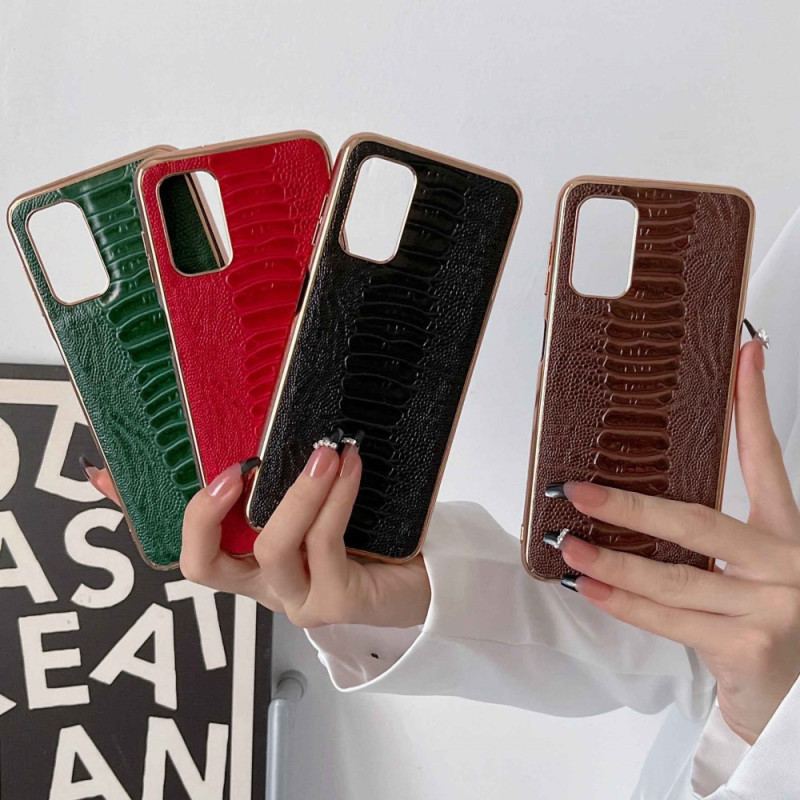 Capa Para Samsung Galaxy A23 5G Couro Genuíno Estilo Crocodilo