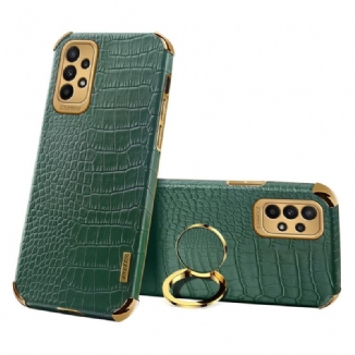 Capa Para Samsung Galaxy A23 5G Efeito Crocodilo Com Anel