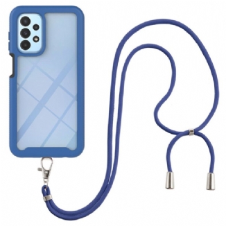 Capa Para Samsung Galaxy A23 5G Híbrido Com Cordão E Contorno Colorido