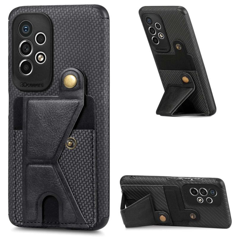 Capa Para Samsung Galaxy A23 5G Suporte Para Cartão De Fibra De Carbono