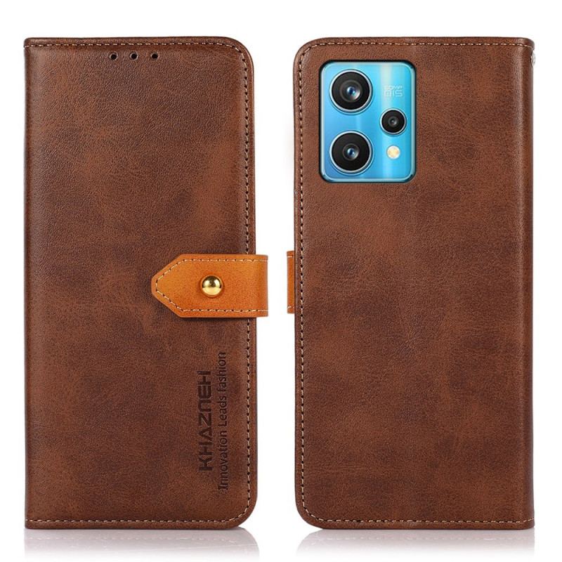 Capa Flip Para Realme 9 Pro Plus Fecho Dourado Bicolor Khazneh