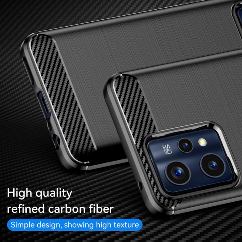 Capa Para Realme 9 Pro Plus Fibra De Carbono Escovada