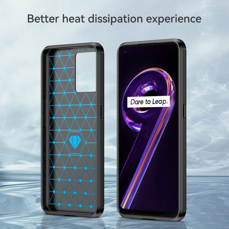 Capa Para Realme 9 Pro Plus Fibra De Carbono Escovada