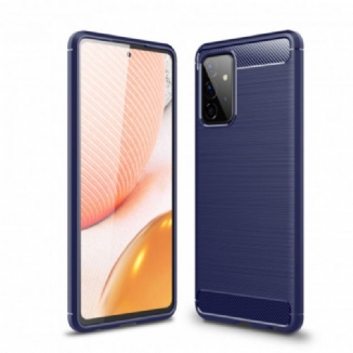 Capa De Celular Para Samsung Galaxy A72 4G / A72 5G Fibra De Carbono Escovada