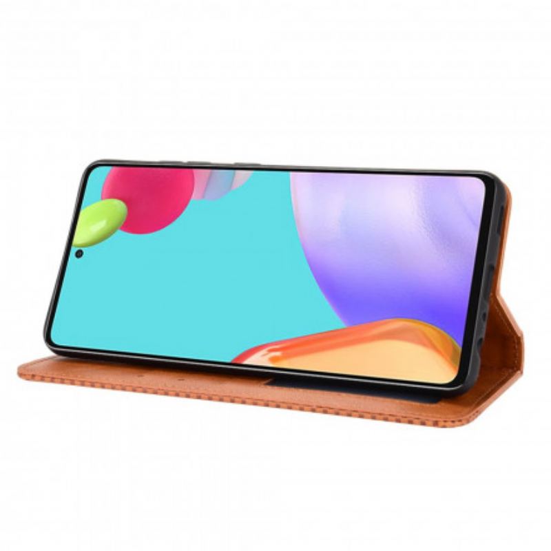 Capa De Celular Para Samsung Galaxy A72 4G / A72 5G Flip Efeito Couro Vintage Estilizado