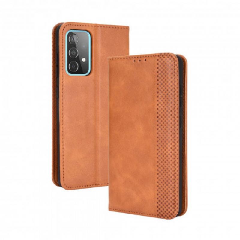 Capa De Celular Para Samsung Galaxy A72 4G / A72 5G Flip Efeito Couro Vintage Estilizado