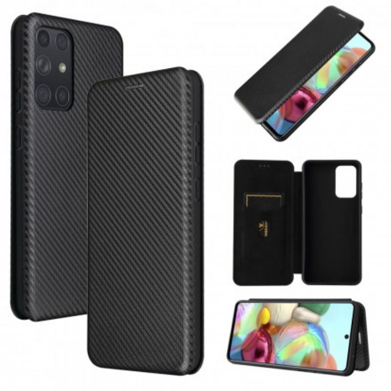 Capa De Celular Para Samsung Galaxy A72 4G / A72 5G Flip Fibra De Carbono