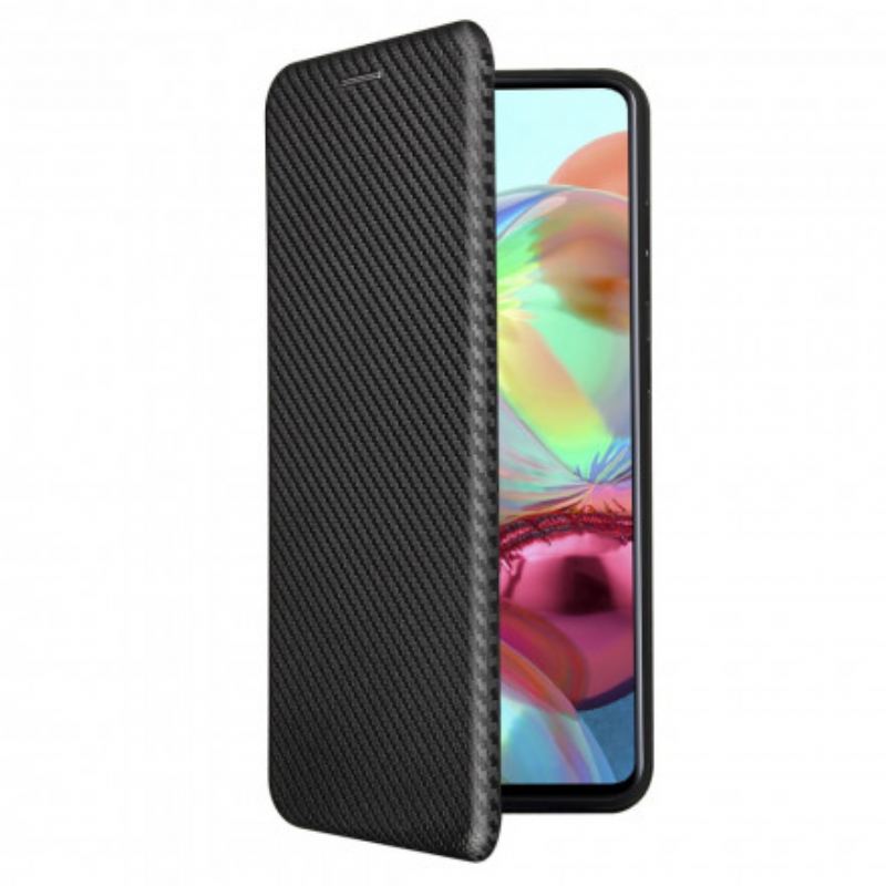 Capa De Celular Para Samsung Galaxy A72 4G / A72 5G Flip Fibra De Carbono