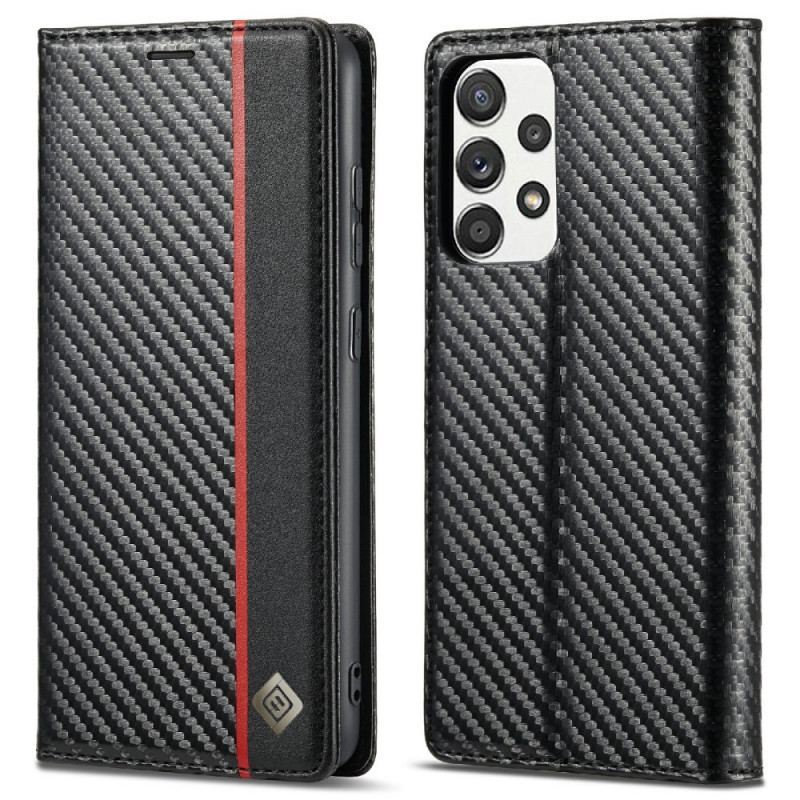 Capa De Celular Para Samsung Galaxy A72 4G / A72 5G Flip Fibra De Carbono Lc.imeeke