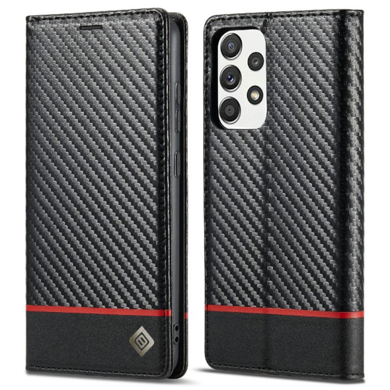 Capa De Celular Para Samsung Galaxy A72 4G / A72 5G Flip Fibra De Carbono Lc.imeeke