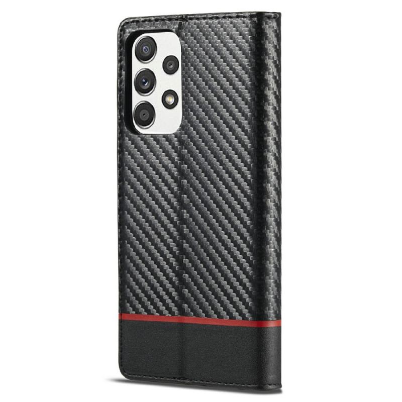 Capa De Celular Para Samsung Galaxy A72 4G / A72 5G Flip Fibra De Carbono Lc.imeeke