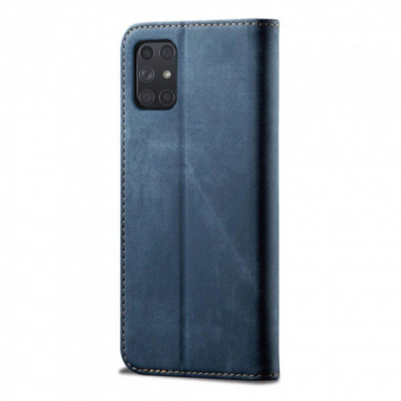 Capa De Celular Para Samsung Galaxy A72 4G / A72 5G Flip Tecido Jeans