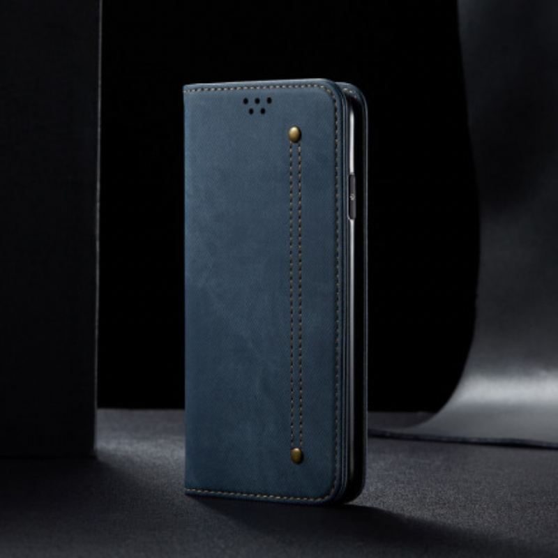 Capa De Celular Para Samsung Galaxy A72 4G / A72 5G Flip Tecido Jeans