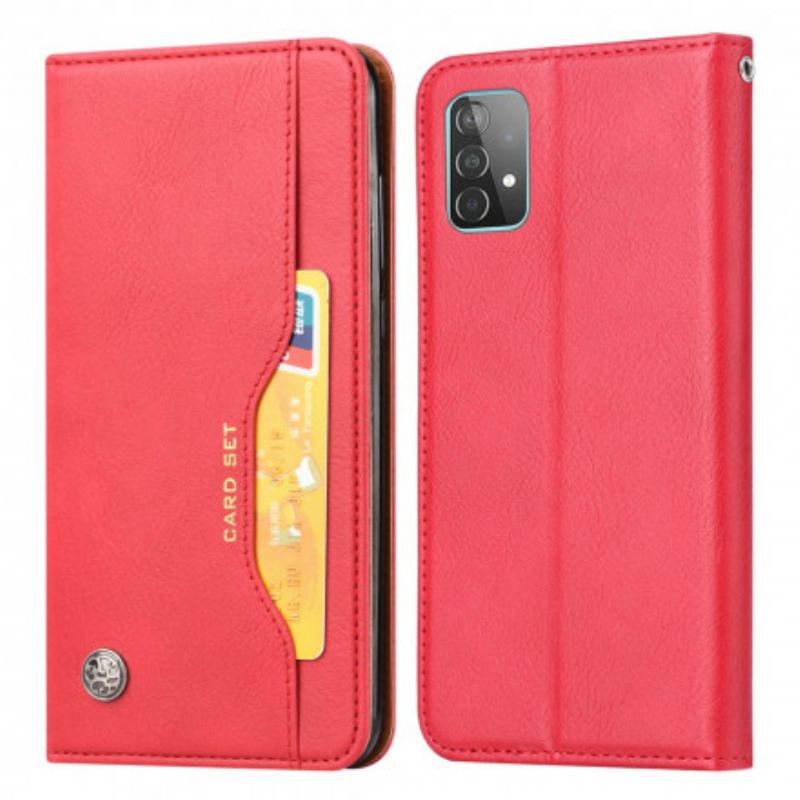 Capa De Celular Para Samsung Galaxy A72 4G / A72 5G Flip Titular De Cartão De Couro Sintético