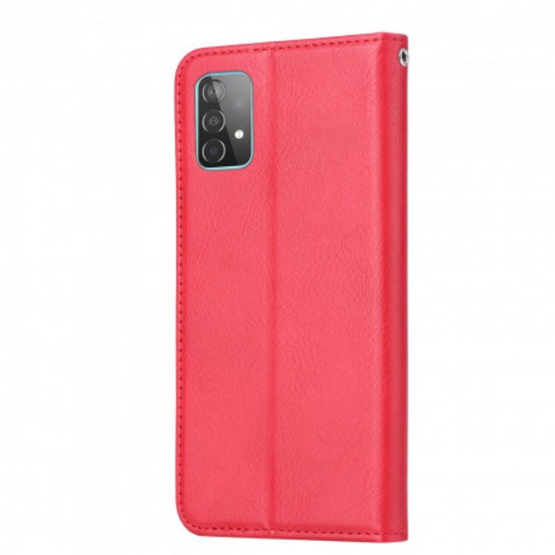 Capa De Celular Para Samsung Galaxy A72 4G / A72 5G Flip Titular De Cartão De Couro Sintético