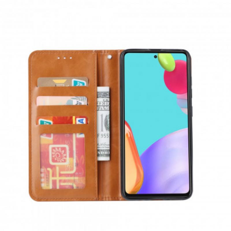 Capa De Celular Para Samsung Galaxy A72 4G / A72 5G Flip Titular De Cartão De Couro Sintético