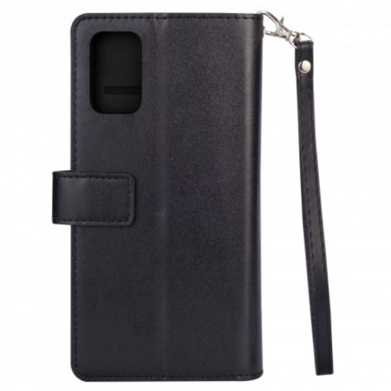 Capa De Couro Para Samsung Galaxy A72 4G / A72 5G Bolsa Com Cordão