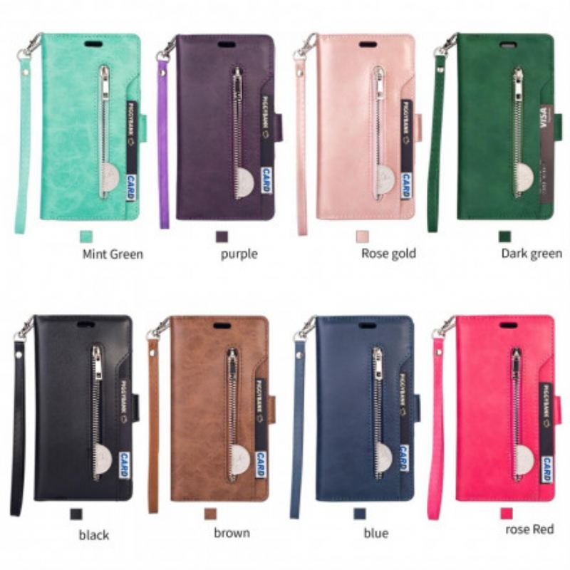 Capa De Couro Para Samsung Galaxy A72 4G / A72 5G Bolsa Com Cordão