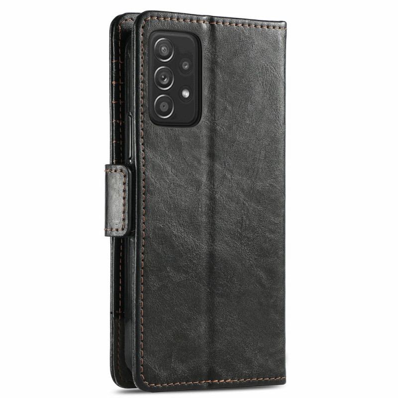 Capa De Couro Para Samsung Galaxy A72 4G / A72 5G Casene De Fecho Duplo Bicoloro