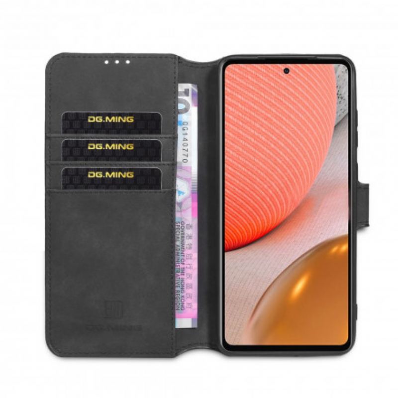 Capa De Couro Para Samsung Galaxy A72 4G / A72 5G Dg.ming Retro