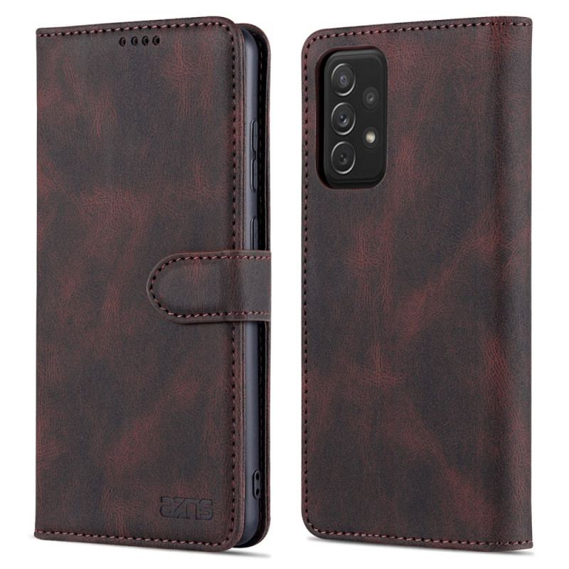 Capa De Couro Para Samsung Galaxy A72 4G / A72 5G Efeito Couro Azns