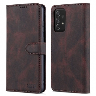 Capa De Couro Para Samsung Galaxy A72 4G / A72 5G Efeito Couro Azns