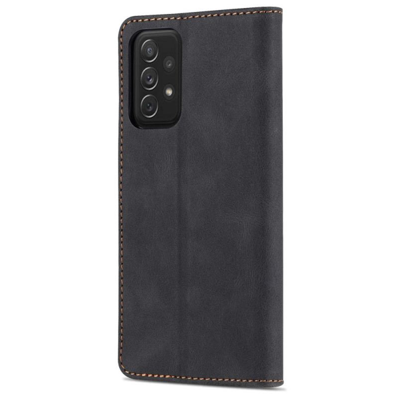 Capa De Couro Para Samsung Galaxy A72 4G / A72 5G Efeito Couro Azns