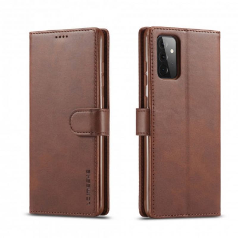 Capa De Couro Para Samsung Galaxy A72 4G / A72 5G Lc.imeeke Efeito Couro