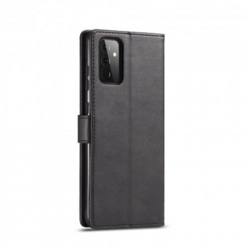 Capa De Couro Para Samsung Galaxy A72 4G / A72 5G Lc.imeeke Efeito Couro