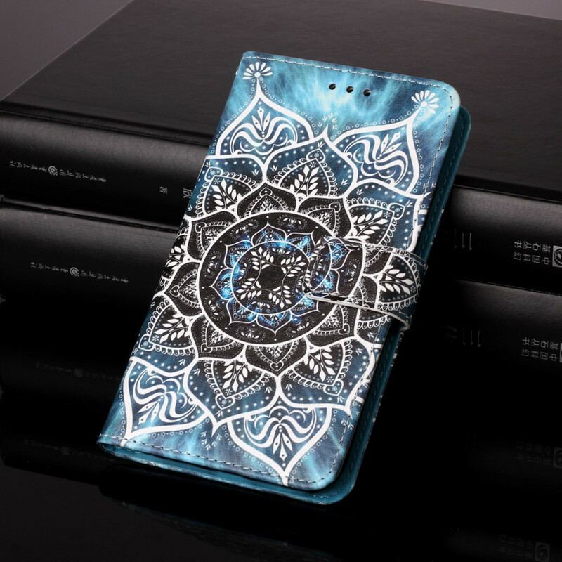 Capa De Couro Para Samsung Galaxy A72 4G / A72 5G Mandala No Céu