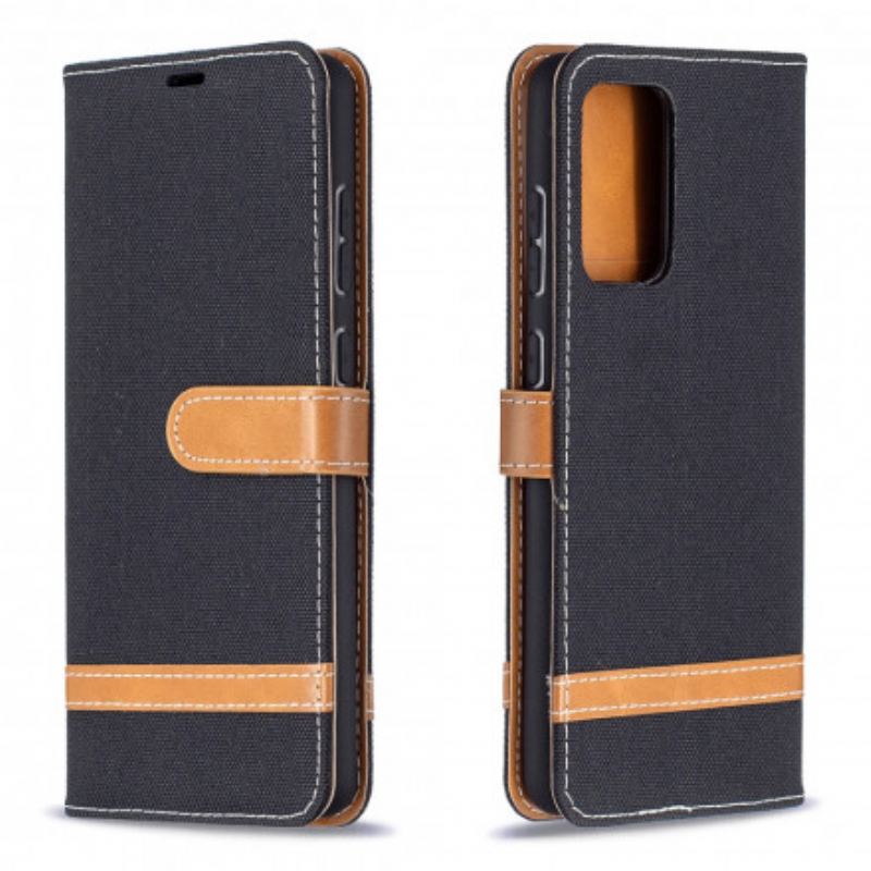 Capa De Couro Para Samsung Galaxy A72 4G / A72 5G Tecido E Efeito Couro