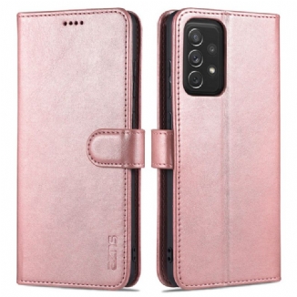 Capa Em Pele Para Samsung Galaxy A72 4G / A72 5G Efeito Couro Azns