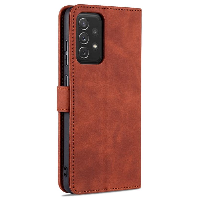 Capa Em Pele Para Samsung Galaxy A72 4G / A72 5G Efeito Couro Azns