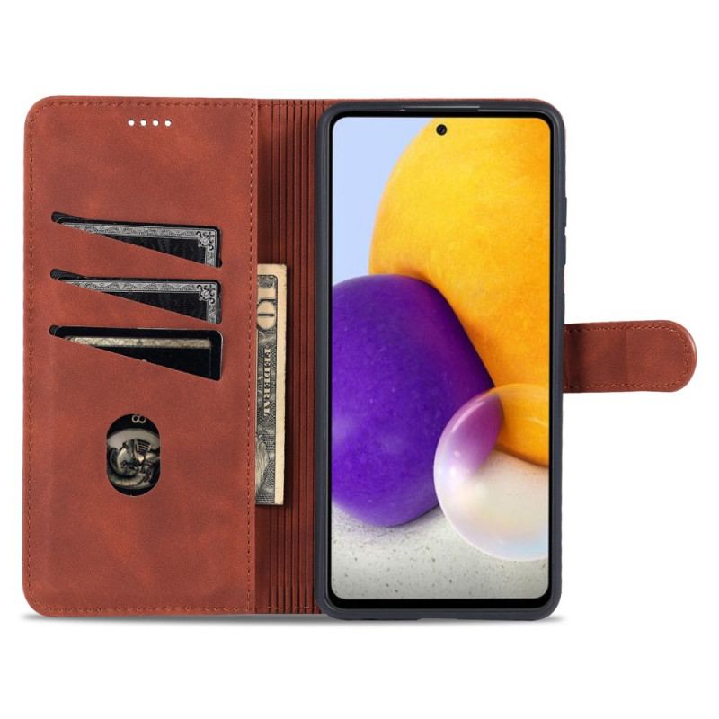 Capa Em Pele Para Samsung Galaxy A72 4G / A72 5G Efeito Couro Azns