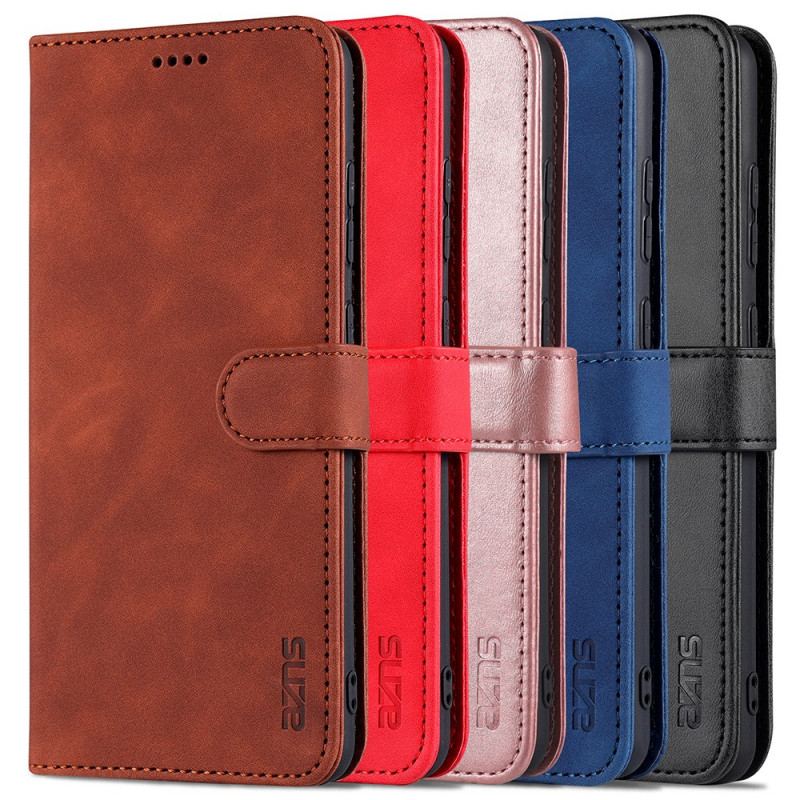 Capa Em Pele Para Samsung Galaxy A72 4G / A72 5G Efeito Couro Azns