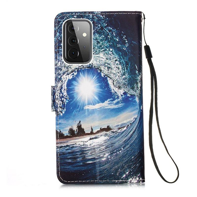 Capa Flip Para Samsung Galaxy A72 4G / A72 5G Ama A Onda