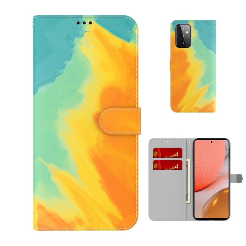 Capa Flip Para Samsung Galaxy A72 4G / A72 5G Aquarela