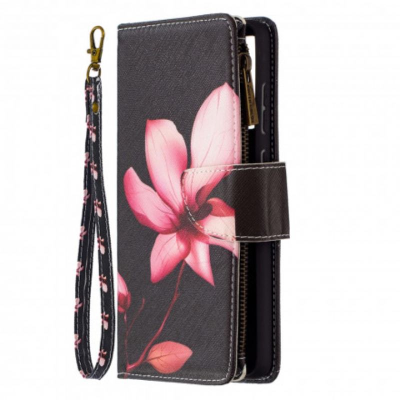 Capa Flip Para Samsung Galaxy A72 4G / A72 5G Bolso Com Zíper Flor