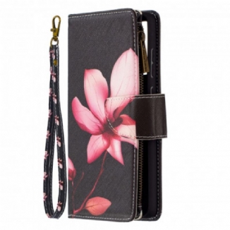 Capa Flip Para Samsung Galaxy A72 4G / A72 5G Bolso Com Zíper Flor