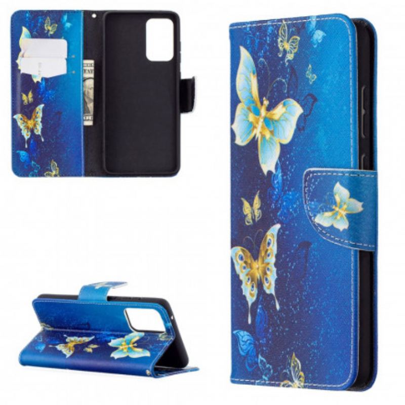 Capa Flip Para Samsung Galaxy A72 4G / A72 5G Borboletas Reis