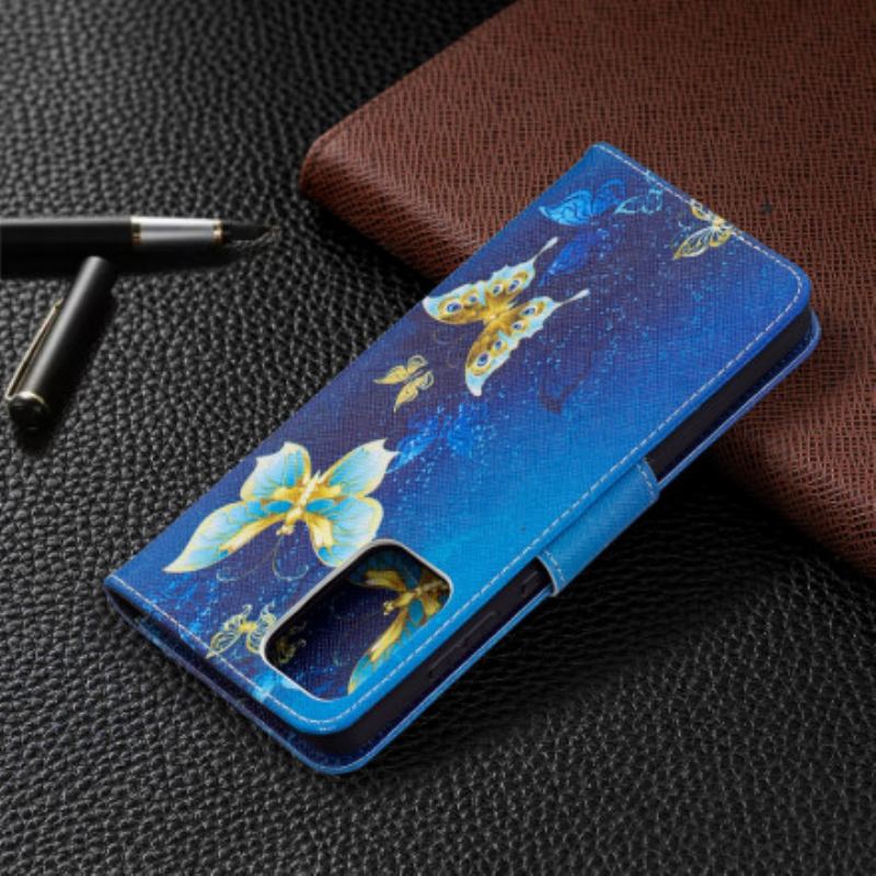 Capa Flip Para Samsung Galaxy A72 4G / A72 5G Borboletas Reis