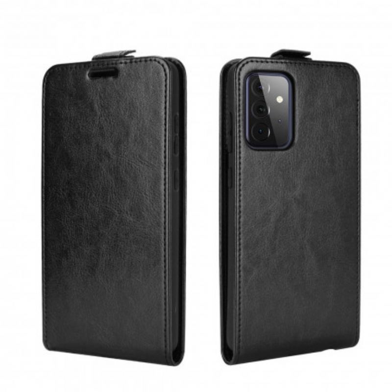 Capa Flip Para Samsung Galaxy A72 4G / A72 5G De Couro Aba Vertical Efeito Couro