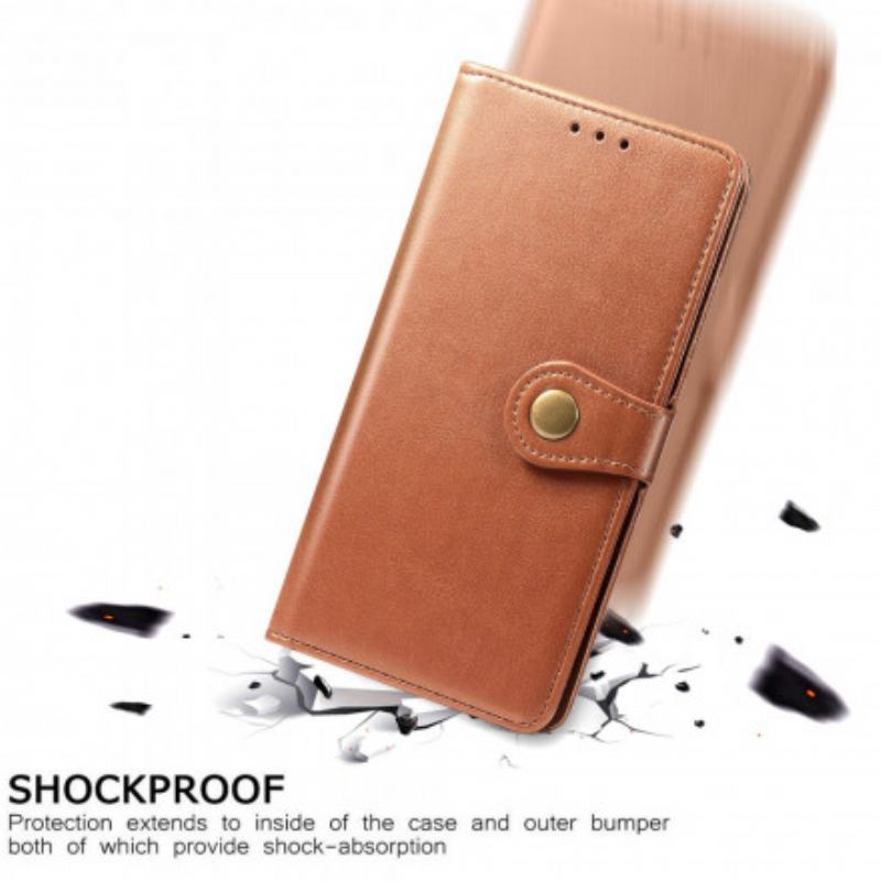 Capa Flip Para Samsung Galaxy A72 4G / A72 5G Couro Falso E Fecho Vintage