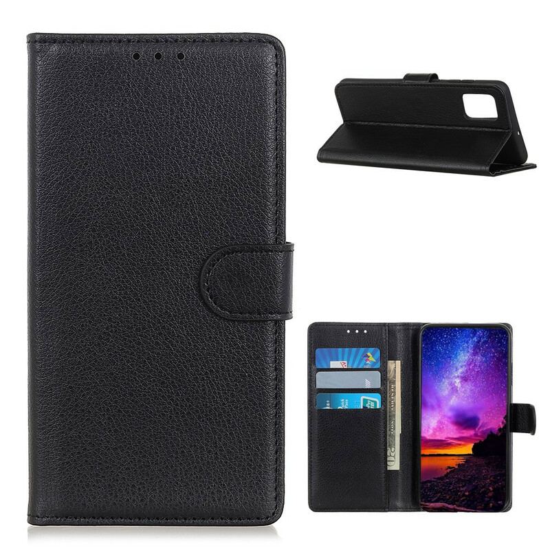 Capa Flip Para Samsung Galaxy A72 4G / A72 5G Couro Sintético De Lichia Tradicional