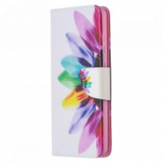 Capa Flip Para Samsung Galaxy A72 4G / A72 5G Flor Aquarela