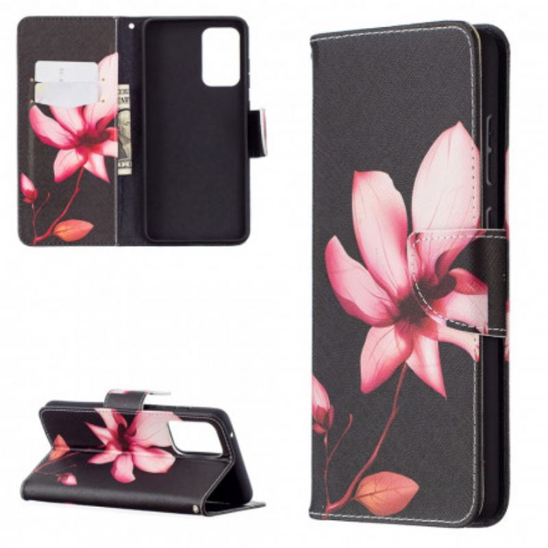 Capa Flip Para Samsung Galaxy A72 4G / A72 5G Flor Rosa