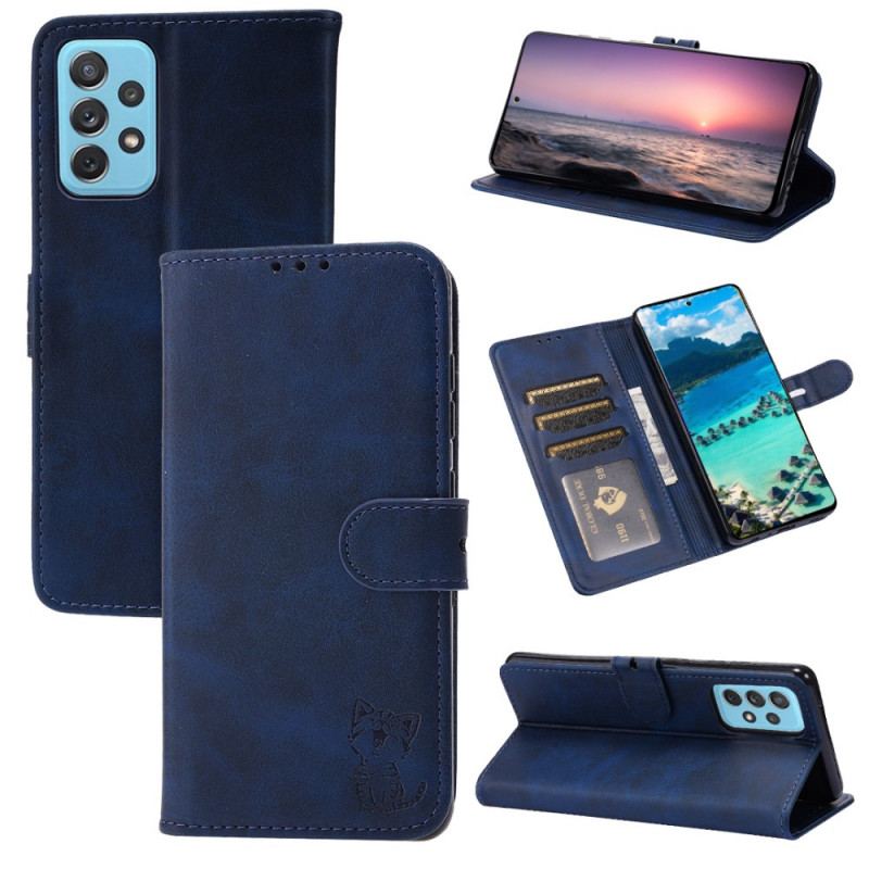 Capa Flip Para Samsung Galaxy A72 4G / A72 5G Gatinho